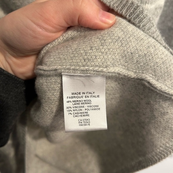 BIANCO & BLU Italy merino wool basic light grey sweater sz S Anthropologie - Picture 5 of 6